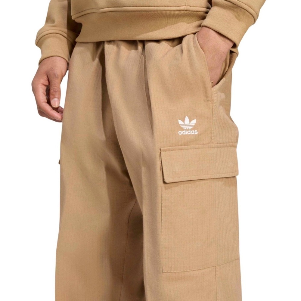 Adidas Originals Mens Small Trefoil Ripstop Cargo Pants Cardboard Brown JX3912
